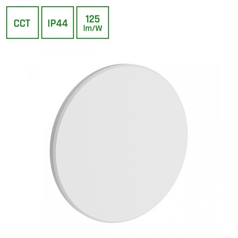 Spectrum LED PIATTA 12W CCT 230V IP44 180x47MM WHITE ROUND FACADE LAMP
