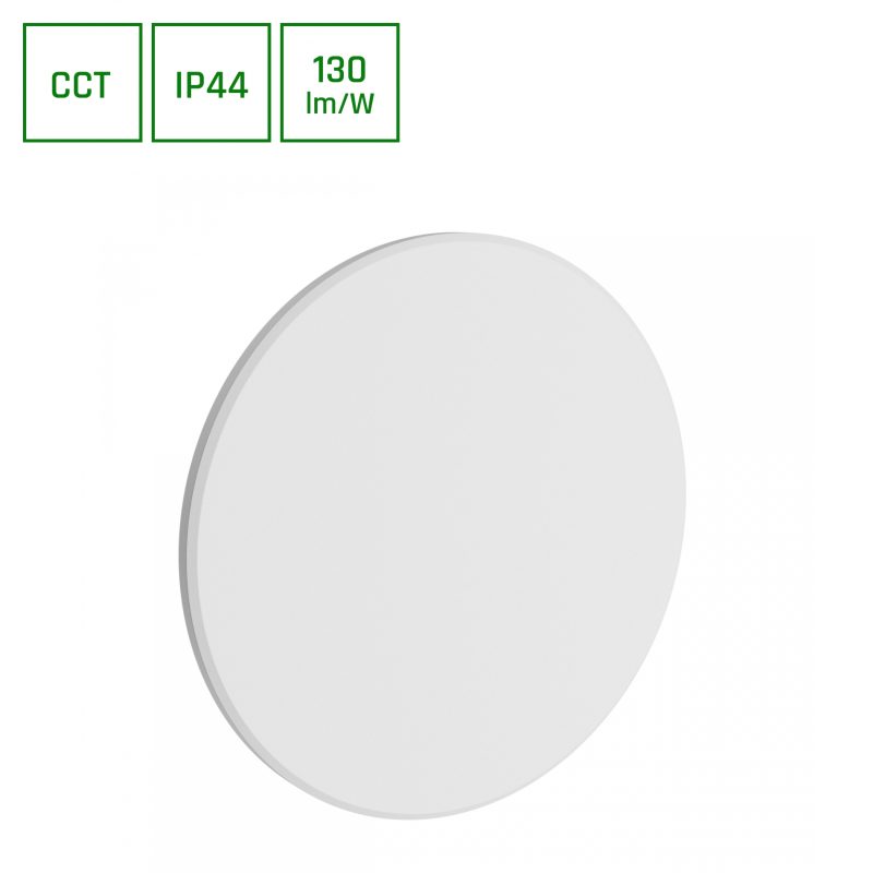 Spectrum LED PIATTA 18W CCT 230V IP44 250x47MM WHITE ROUND FACADE LAMP