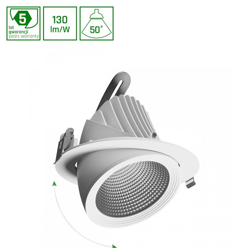 Spectrum LED SAL SILENA 2 830 27W 230V 50DEG WHITE WITH EMERGENCY MODULE