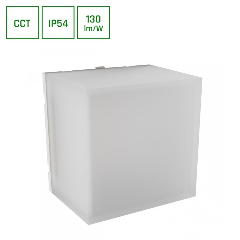 Spectrum LED SCATOLLO 5W CCT 230V IP54 100x100x75MM LAMPE DE FAÇADE BLANCHE