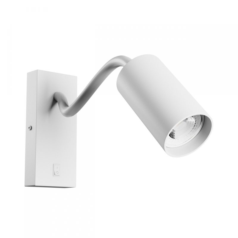 Spectrum LED SQUALLA VARIOSA FLEXI SWITCH GU10 SCONCE 230V IP20 55x100x410MM WHITE ROUND