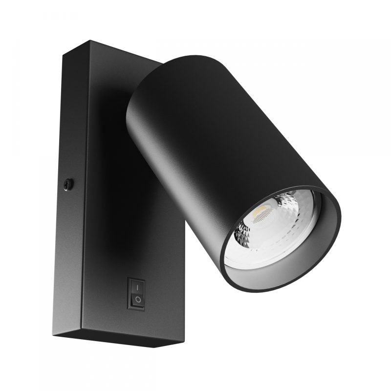 Spectrum LED SQUALLA VARIOSA SWITCH GU10 SCONCE 230V IP20 55x100MM BLACK ROUND
