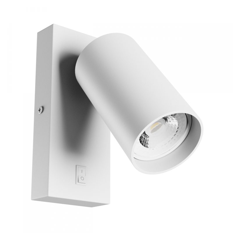 Spectrum LED SQUALLA VARIOSA SWITCH GU10 SCONCE 230V IP20 55x100MM WHITE ROUND