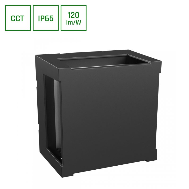 Spectrum LED VERTO SQUARE CUP 10W CCT 230V IP65 160X160X110MM BLACK
