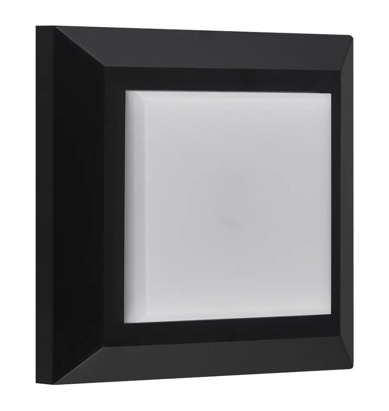 Fantasia NOKI square black wall light IP65 SMD LED 3W 290lm 3000K