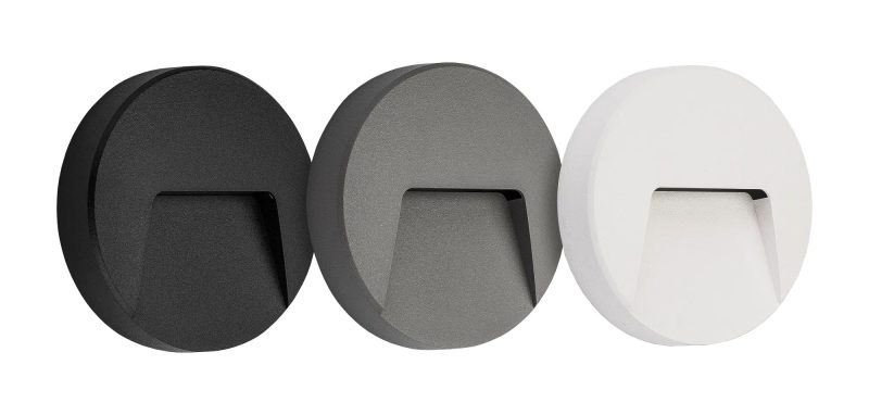 Fantasia Sibo applique murale LED extérieure ronde IP65, cache noir/blanc/gris