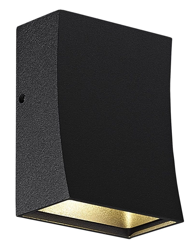 Fantasia IPSO round LED wall light for outdoor use, IP65 black