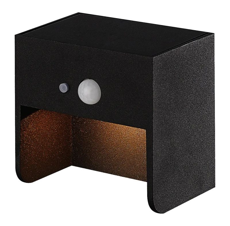 Fantasia Jardin LED solar wall light with sensor, IP65, black aluminium