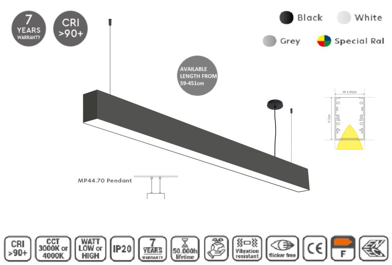 Masterlighting Homelighting MP44.70C-227-S-3-O-OF-BL 44.5x70mm 227cm