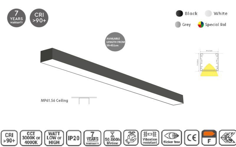 Masterlighting Homelighting MP61.56C-059-H-3-O-OF-BL 61.5x56mm 59cm