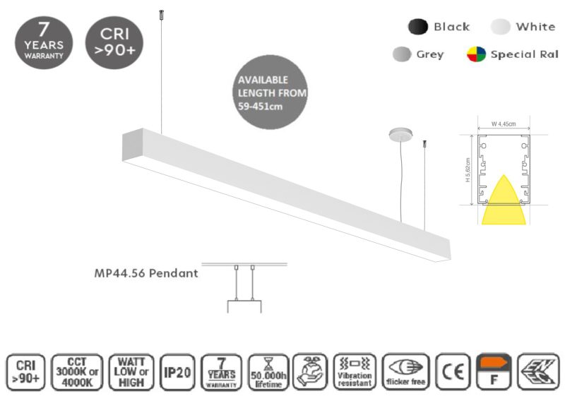 Masterlighting Homelighting MP44.56P-059-S-3-O-OF-WH 44.5x56mm 59cm