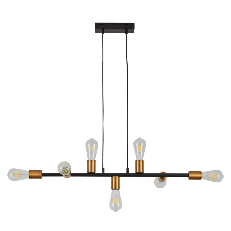 Homelighting SE21-AB-85 CODY ANTIQUE BNRASS & BLACK METAL PENDANT