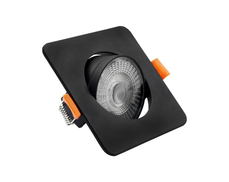 Optonica LED Downlight Built-In Square - CCT/POWER-SELECTABLE 3W-5W-7W Black