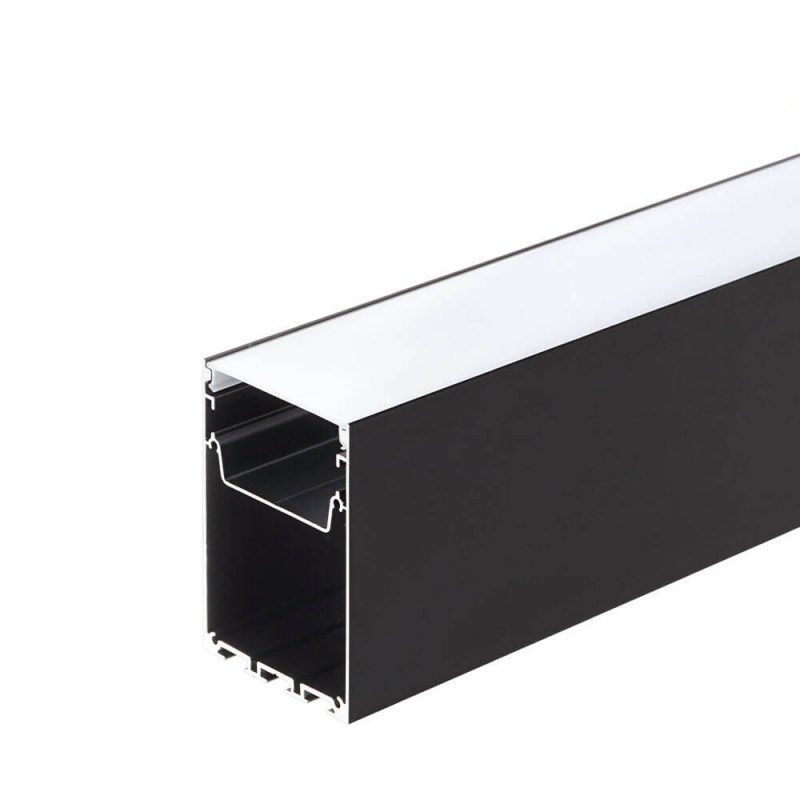 Optonica Aluminium Profile LED Strip Black body/White cover L=2M