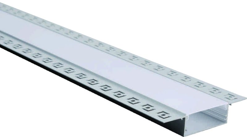 Optonica Profilo in Alluminio per Striscia LED Corpo Argento/Copertura Bianca L=2M