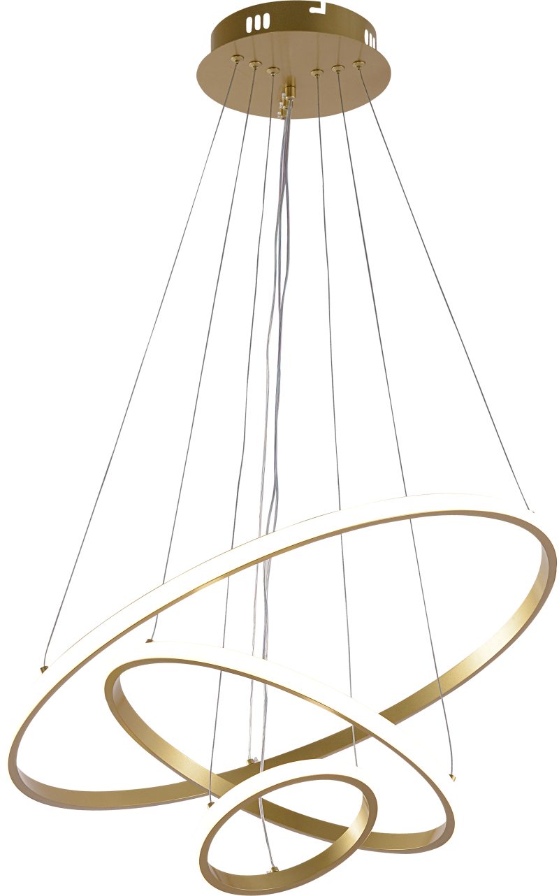 Optonica LED Pendant Lamp CCT 78W Brushed Gold Dimmable + Remote Control