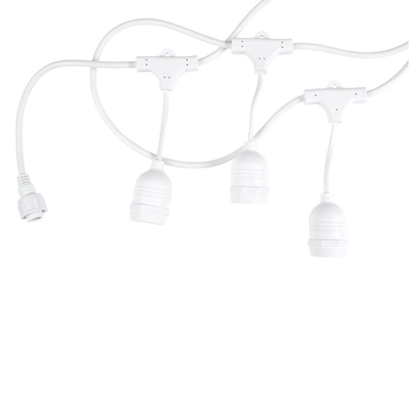 Optonica White Outdoor String Light 10pc. Suspended Sockets - 5M + 1M Cable