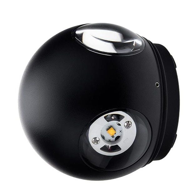 Optonica LED Wall Light Round 4 Diods Black Body