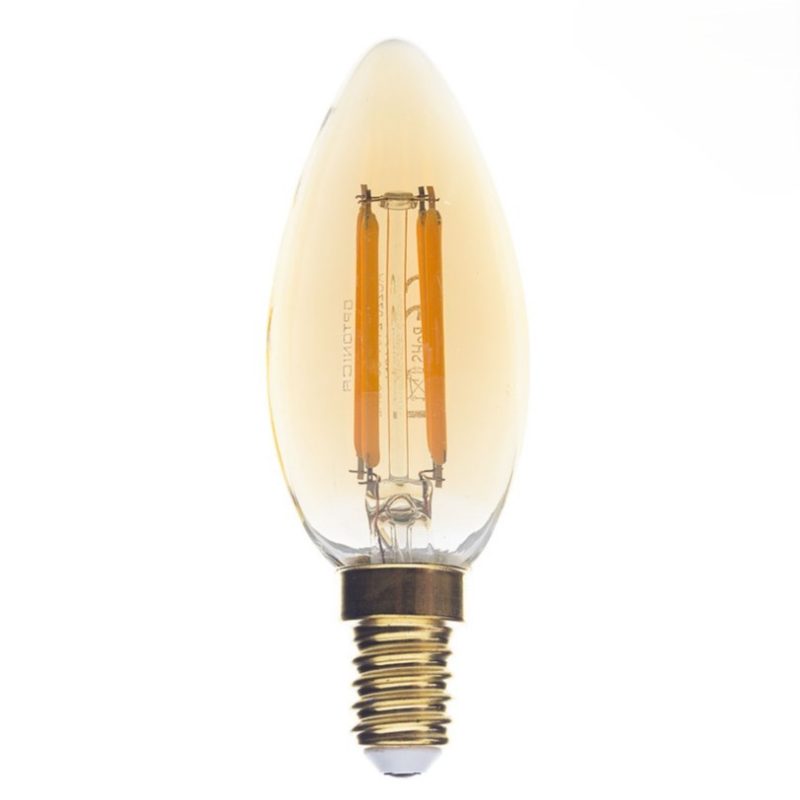Optonica LED Candle Bulb E14 C35 Golden Glass