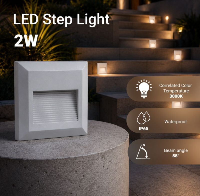 Optonica LED Step Light Square White