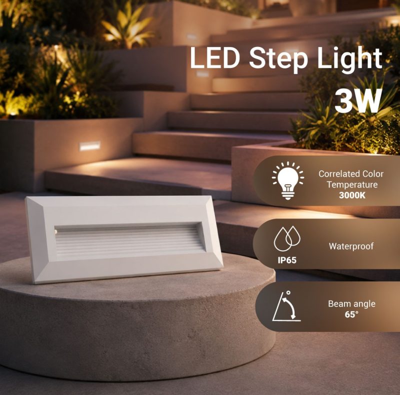 Optonica LED Step Light Rectangular White