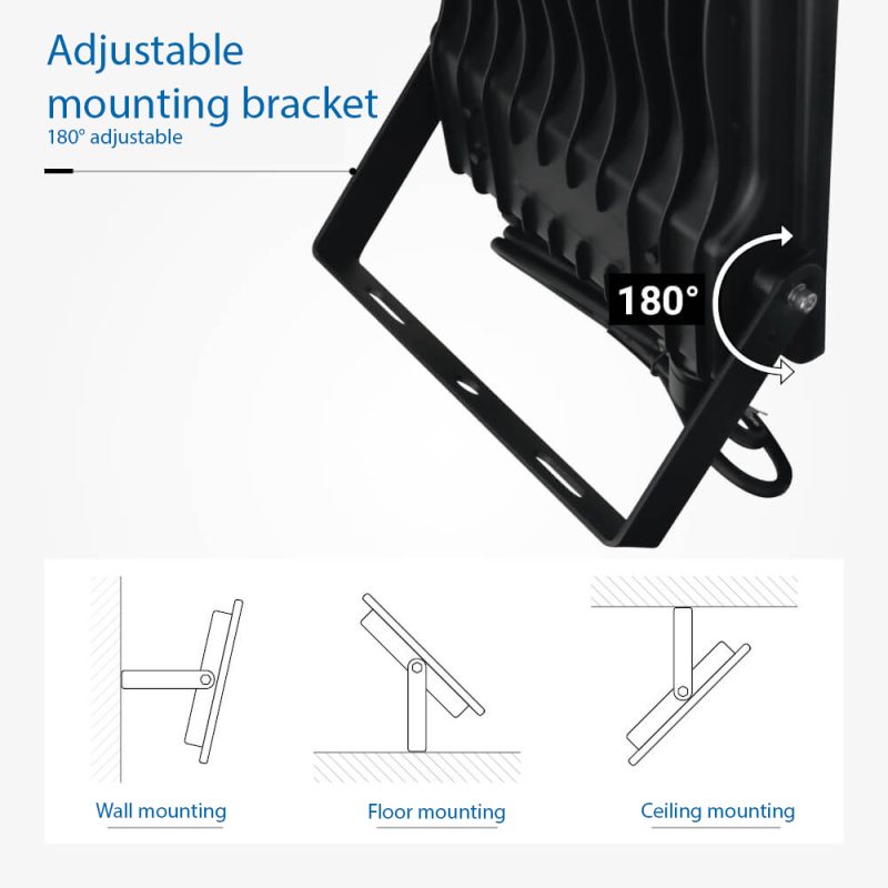 Optonica LED Floodlight Black IP66 IK08