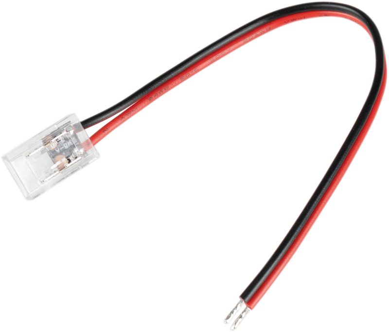Optonica One End Connector White Wire 8mm For COB Strip