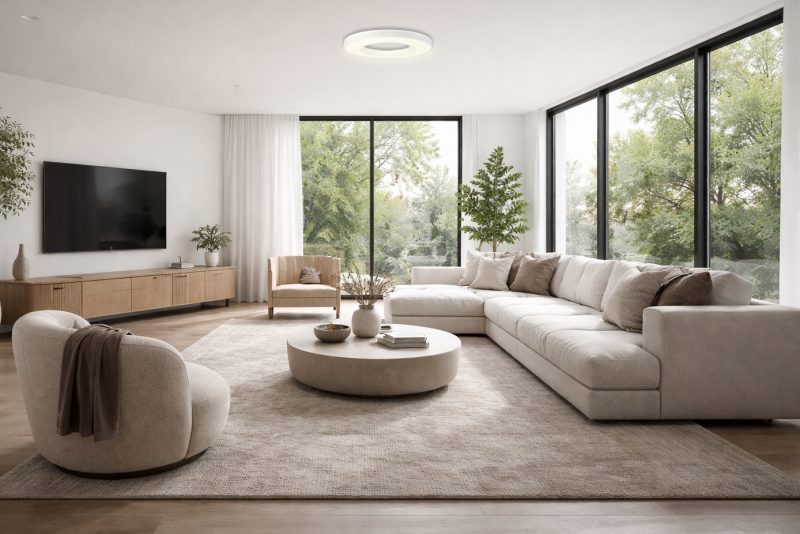 Optonica LED Ceiling Light Round Shape White Body