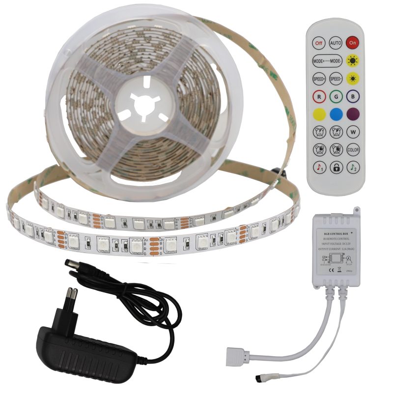Optonica LED Strip Set Adapter + IR Controller + Remote RGB 60LEDs