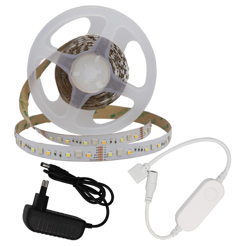Optonica Smart LED Strip Set Adattatore + Controller WIFI 60 LEDs Alexa & Google Assistant