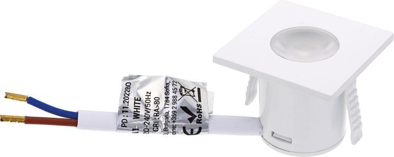 Optonica LED Cabinet Light - 1W Square - White Body