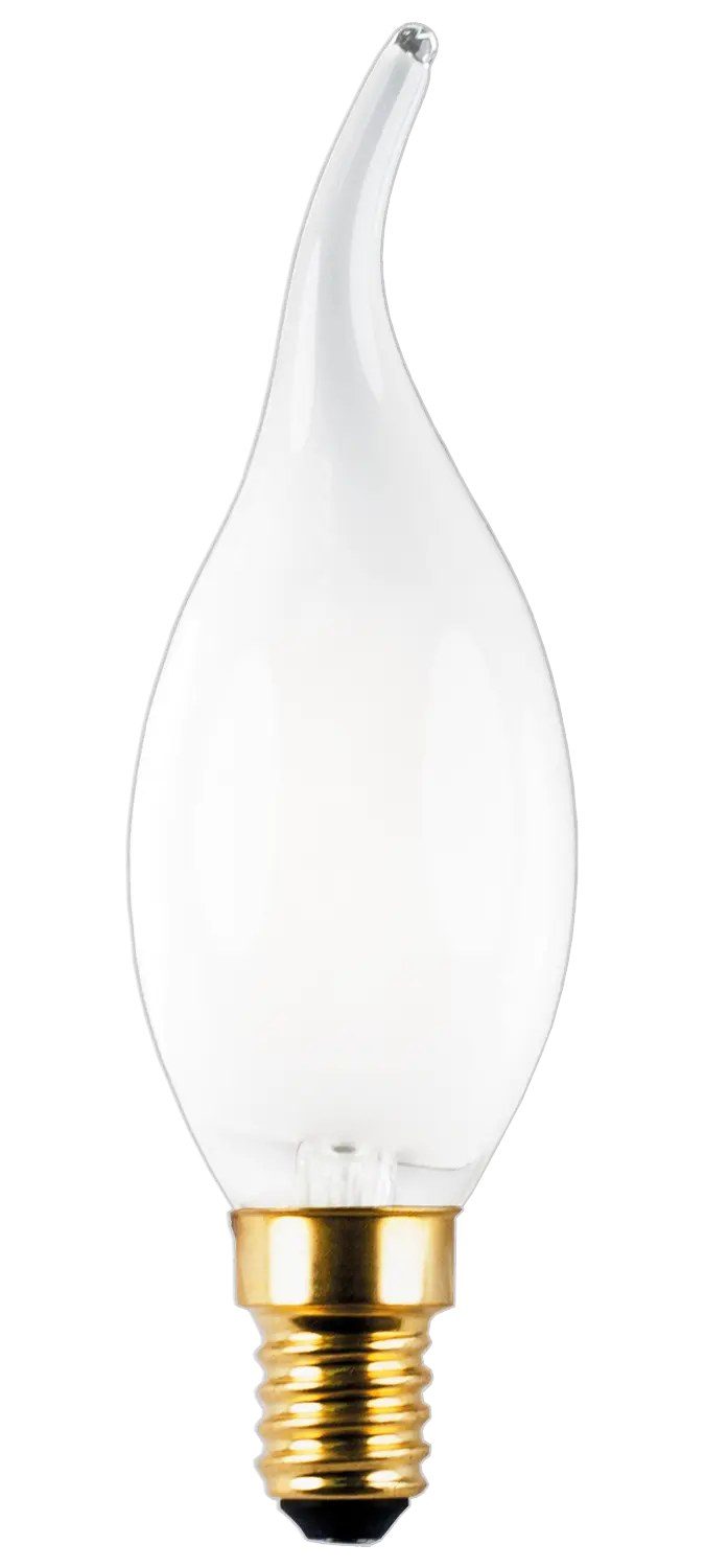 Fantasia Lámpara llama LED E14 C35 vidrio blanco mate 2700K regulable