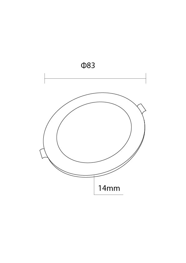 Optonica 3W LED Built-In Slim Module Round 3CCT Black