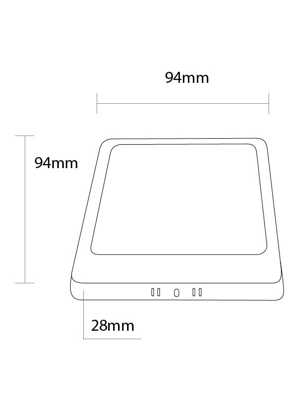 Optonica 6W LED Surface Panel Square 3CCT White