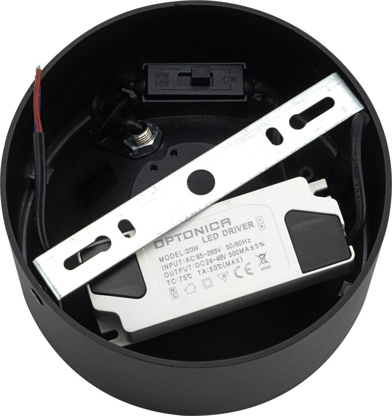 Optonica LED COB Downlight 20W ROUND ROTATABLE BLACK - BRIDGELUX