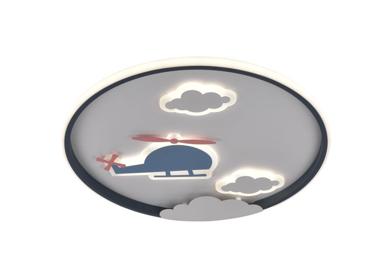 Optonica LED Ceiling Light 78W White/Black Body CCT + Remote Control