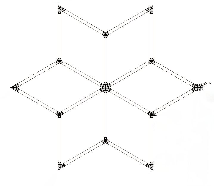 Optonica Hexagon SET Lights 6 SHAPES 126W with Accessories