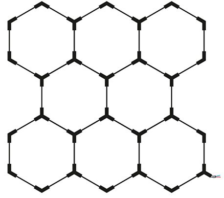 Optonica Hexagon SET Lights 8HEXS 280W With Accessories 3CCT
