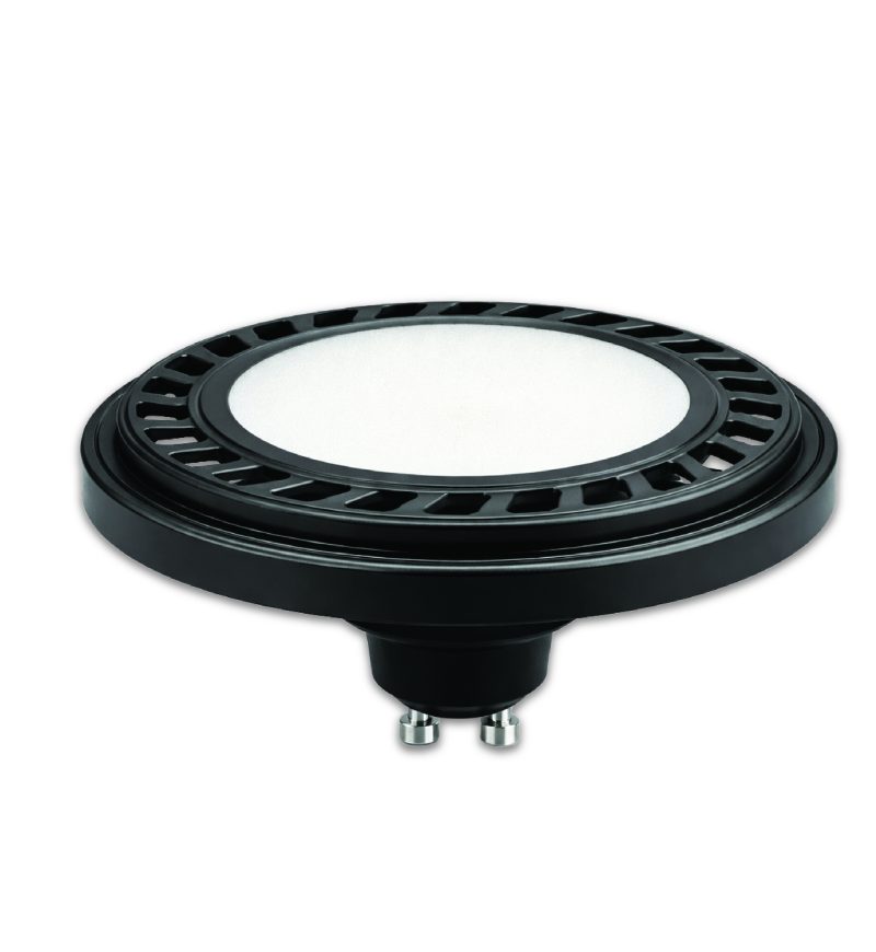 Optonica LED AR111/GU10 15W 120° - Plastica Nera