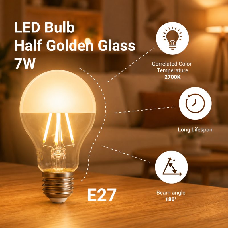 Optonica LED Bulb A60 Half Golden Glass