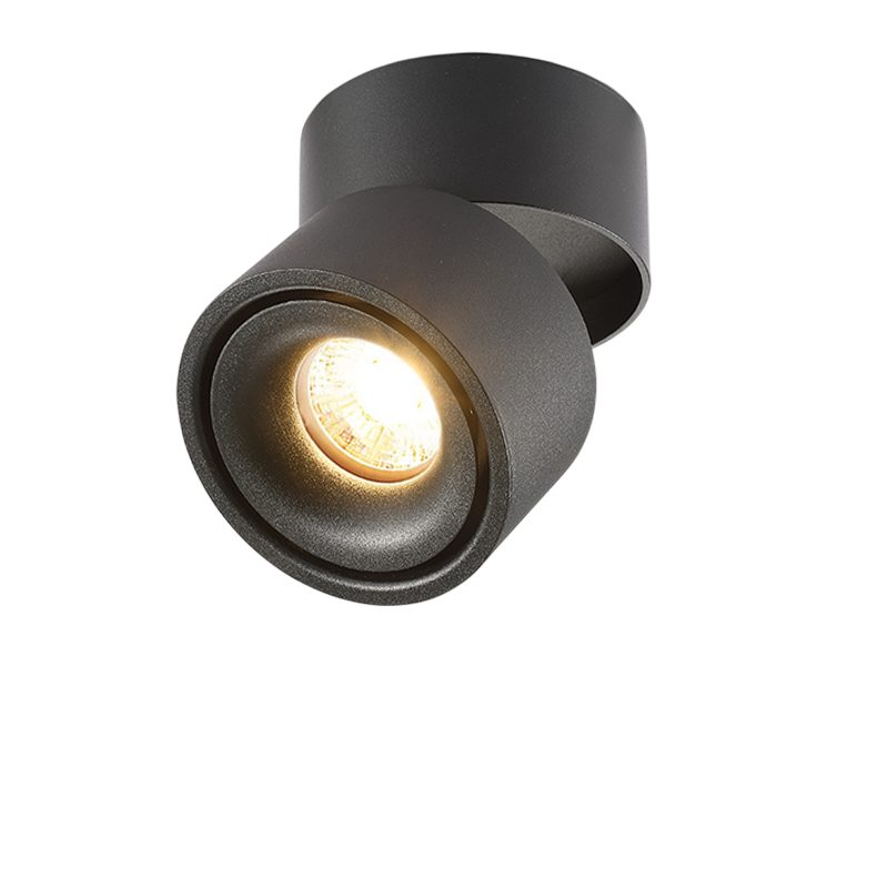 Optonica LED Downlight Surface Mount 12W Black 3000K BRIDGELUX-CHIP ADJUSTABLE