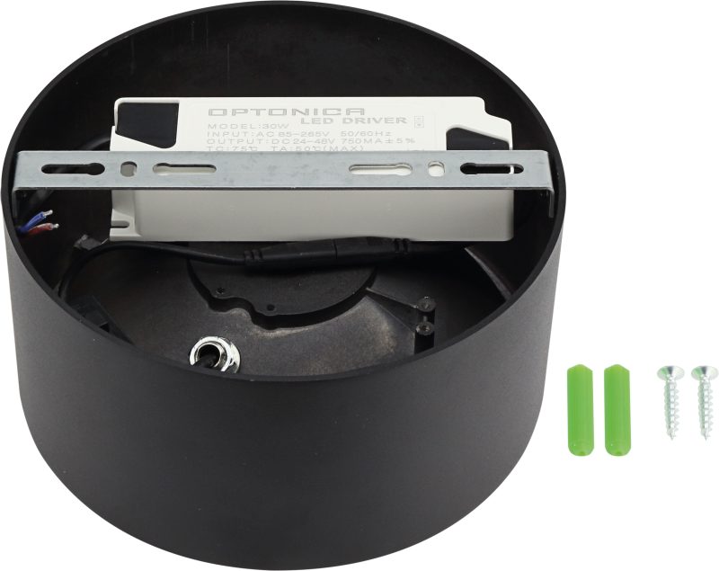 Optonica LED COB Downlight 30W ROUND ROTATABLE BLACK - BRIDGELUX