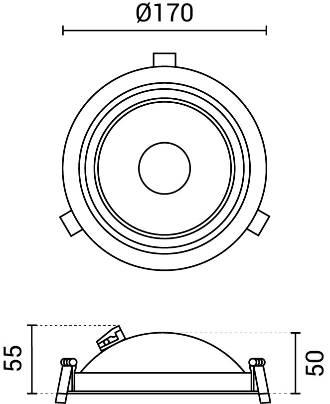 Optonica LED COB Downlight 15W ROUND ROTATABLE WHITE - BRIDGELUX