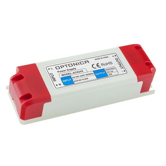 Optonica LED Plastic Case Power Supply 24V 3 Years Warranty