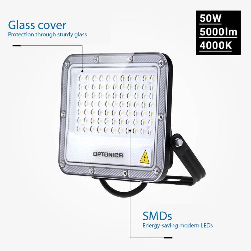 Optonica LED SMD Floodlight Black Body IP65 - LUMILEDS Chip