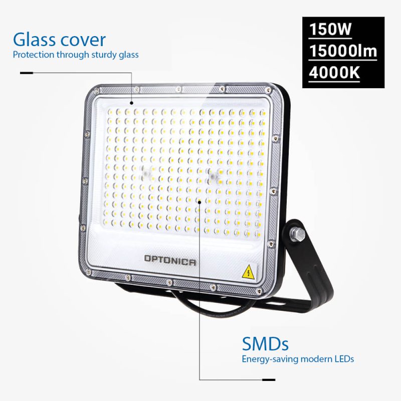 Optonica LED SMD Floodlight Black Body IP65 - LUMILEDS Chip