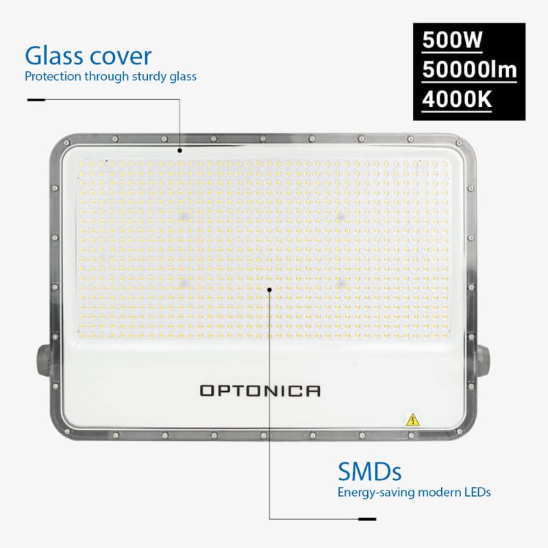 Optonica LED SMD Floodlight 500W Grey Body IP65 with 100cm Cable