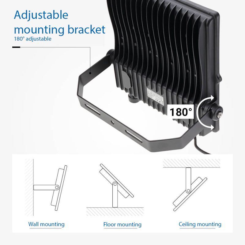 Optonica LED Floodlight Black IP66 IK08