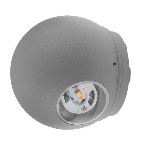 Optonica LED Wall Light Round Grey Body