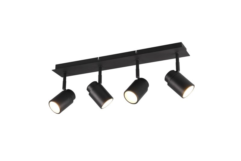 Trio Lighting Rechteckiger Badezimmer-Deckenspot 4xGU10 mattschwarz